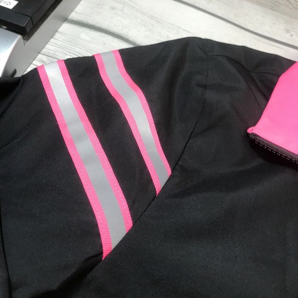 Vans Pull Over Jacket Black/ Bright Pink Reflector Running Riding XS - Picture 6 of 9